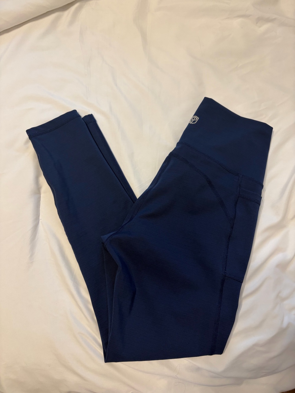 Dark Blue Gym Leggings With Side Pockets